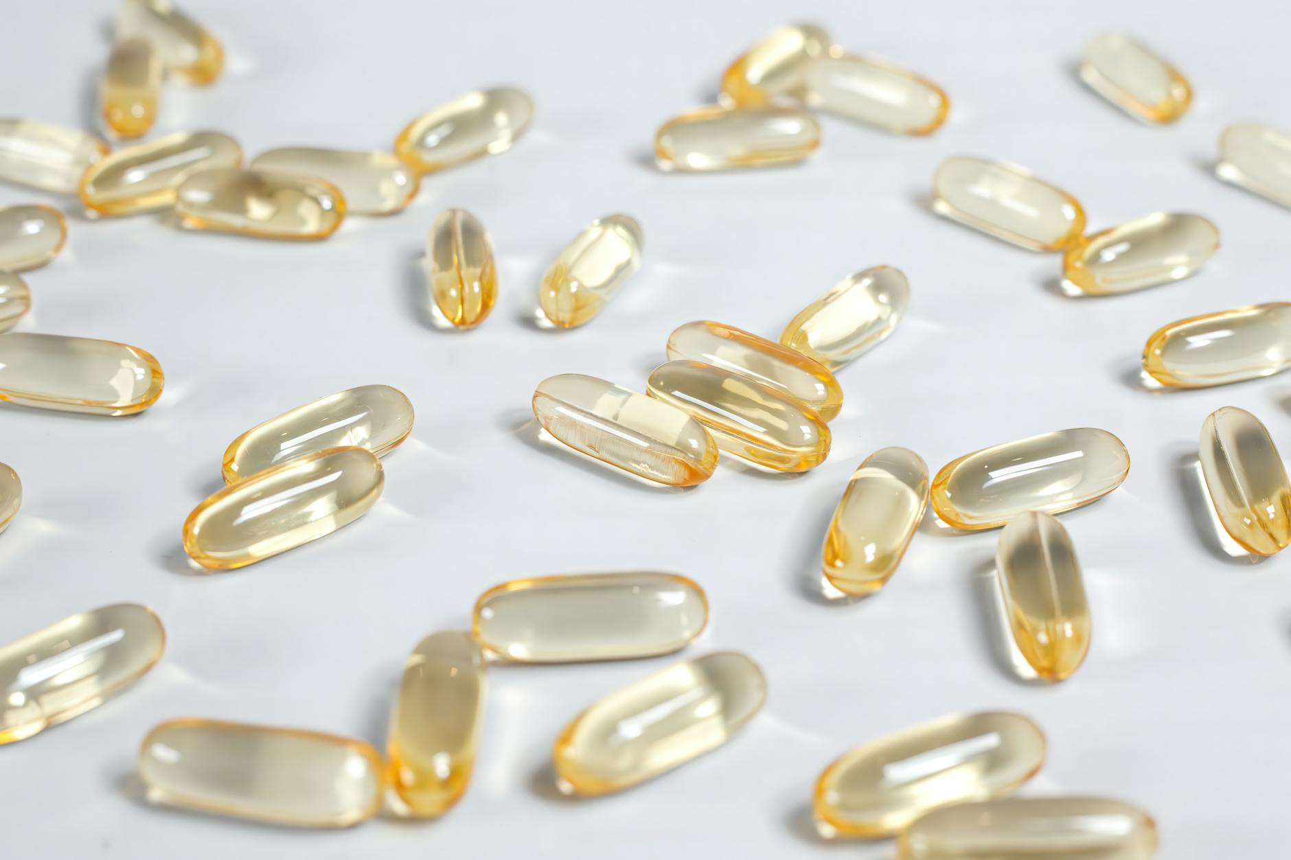 close up shot of softgel capsules