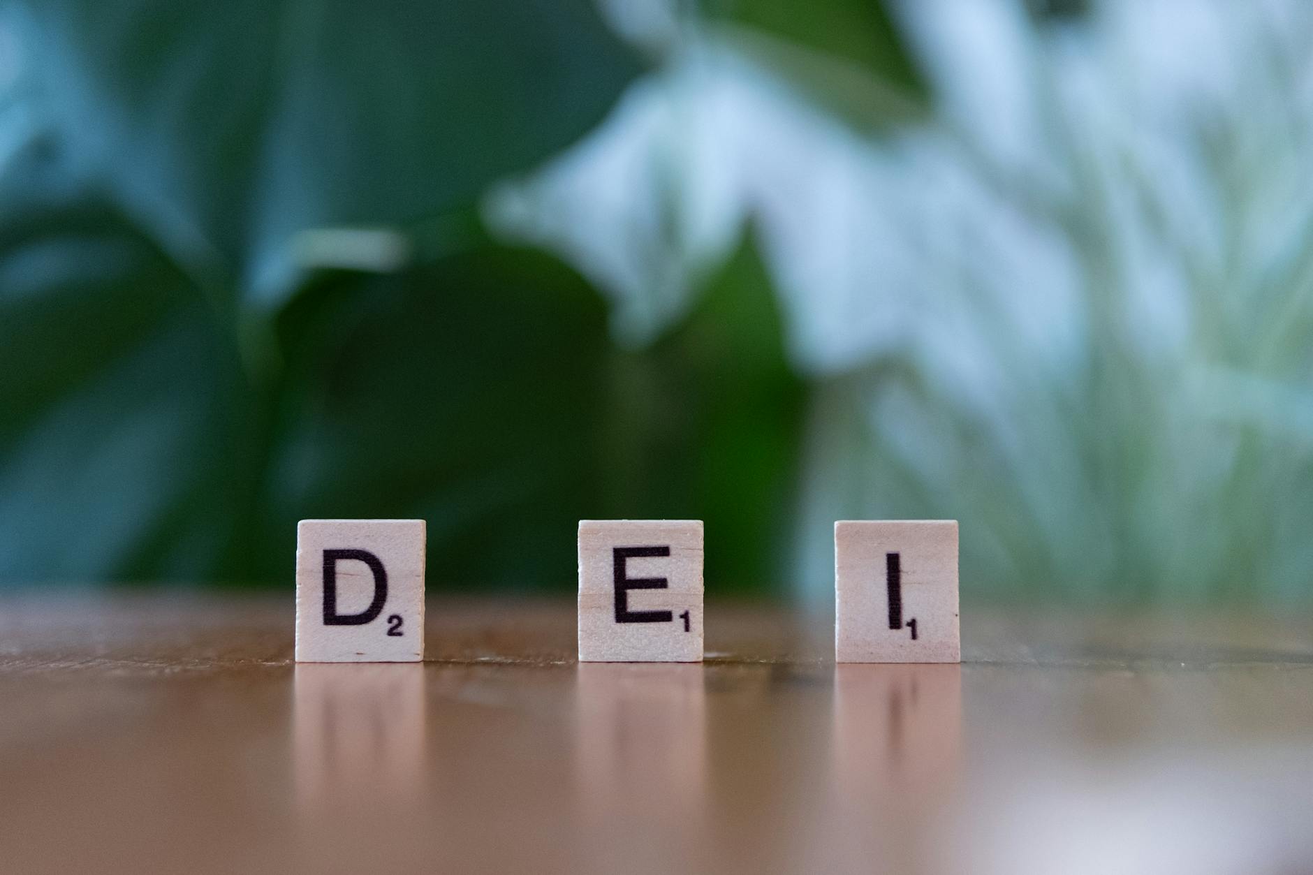 diversity equity inclusion concept with letter tiles