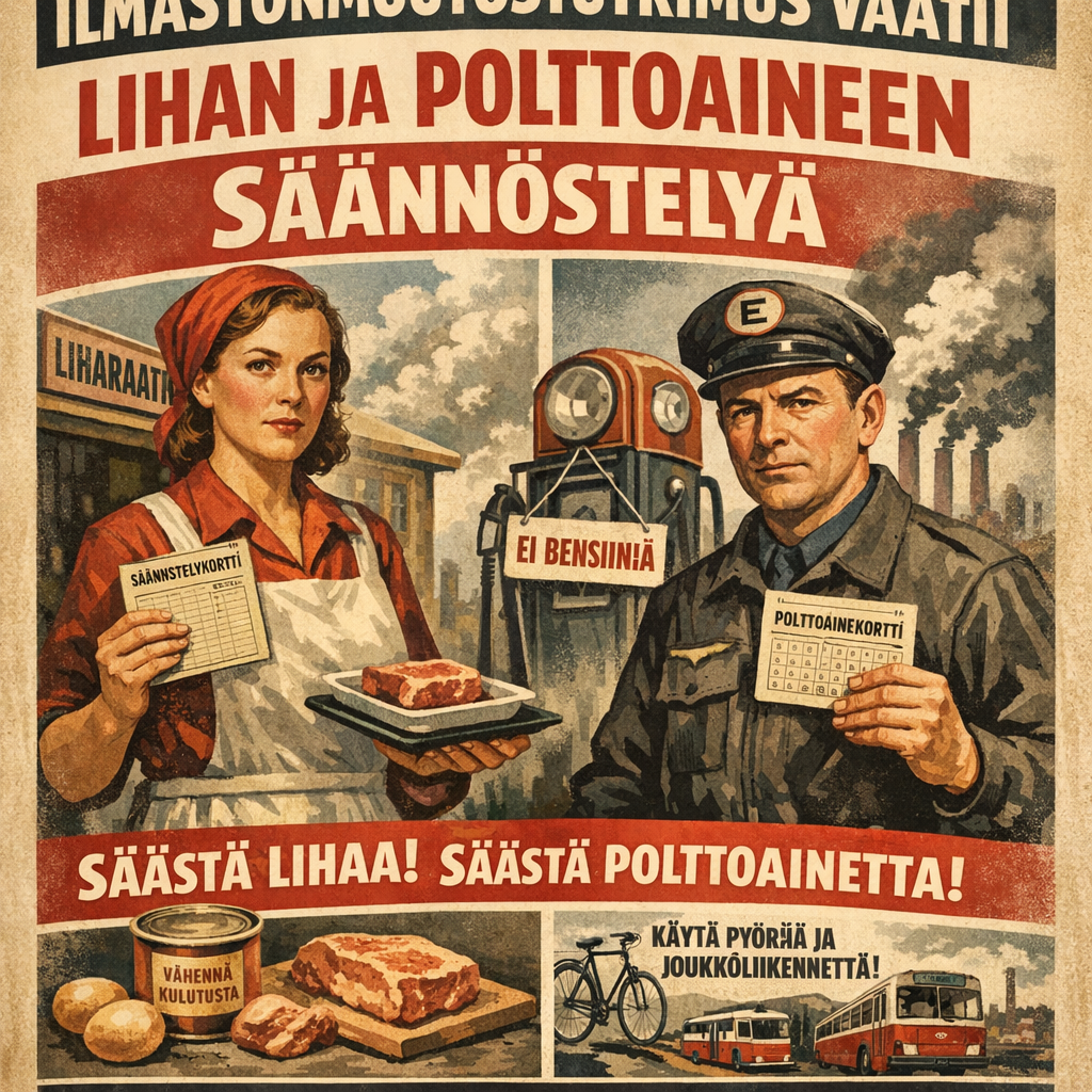 Ilmastonmuutostutkimuksessa vaaditaan toisen maailmansodan kaltaista lihan ja polttoaineen säännöstelyä